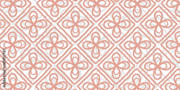 Fototapeta seamless pattern with red flowers