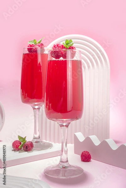Obraz Raspberry mimosas cocktail