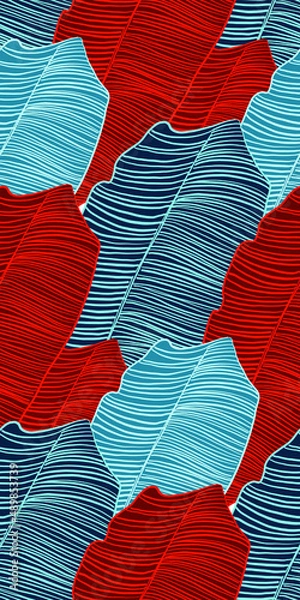 Fototapeta bright seamless vector patterns with juicy bright colorful tropical plants. Tropical seamless patterns for surface design and textile design.