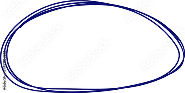 Fototapeta Doodle round element . Pen scribble framing. Notebook drawings. Simple stroke.