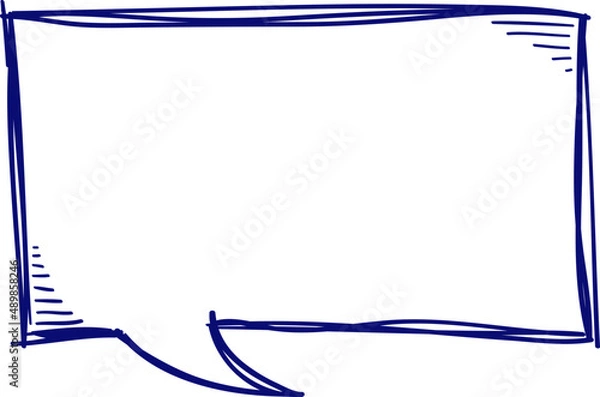 Obraz Message bubble doodle. Simple sketch dialog or chat message. Speech bubble notebook drawings.