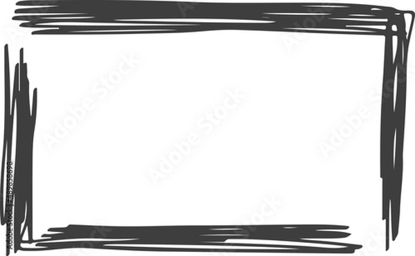 Obraz Frame doodle. Simple pencil doodle. Pencil effect abstract border.