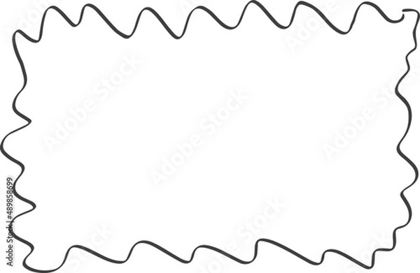 Fototapeta Frame doodle. Simple pencil doodle. Pencil effect abstract border.