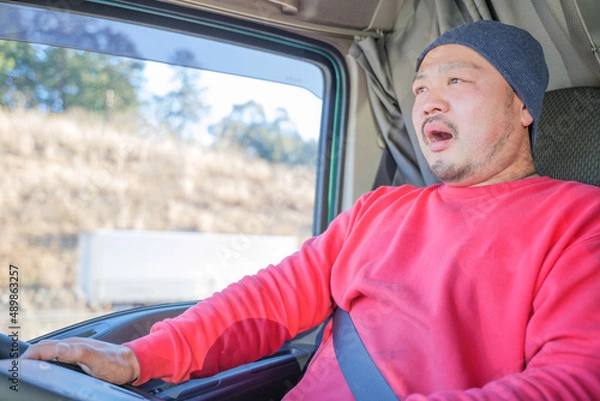 Obraz 危険を感じた大型トラックのドライバー