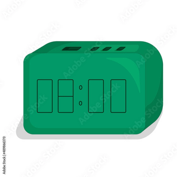 Obraz green digital clock set to eight o'clock