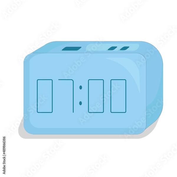 Obraz blue digital clock set to seven o'clock