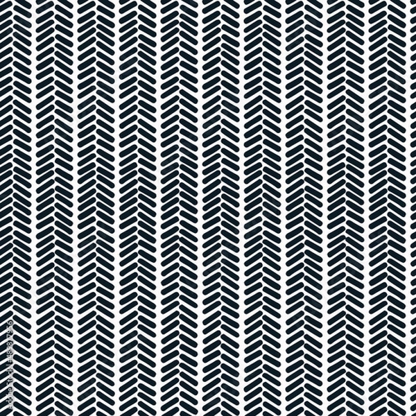 Fototapeta Seamless repeating pattern with stripes composed of hand drawn abstract shapes on a white vector background for surface design and other design projects
