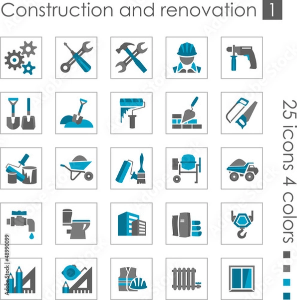 Fototapeta Constraction and renovation icons 1