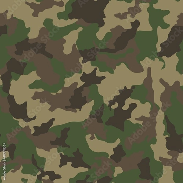 Fototapeta 
Abstract camouflage vector pattern, background repeat, green brown spots, trendy texture, seamless illustration