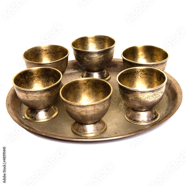 Fototapeta Cups on the tray