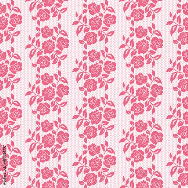 Fototapeta lace pattern with roses