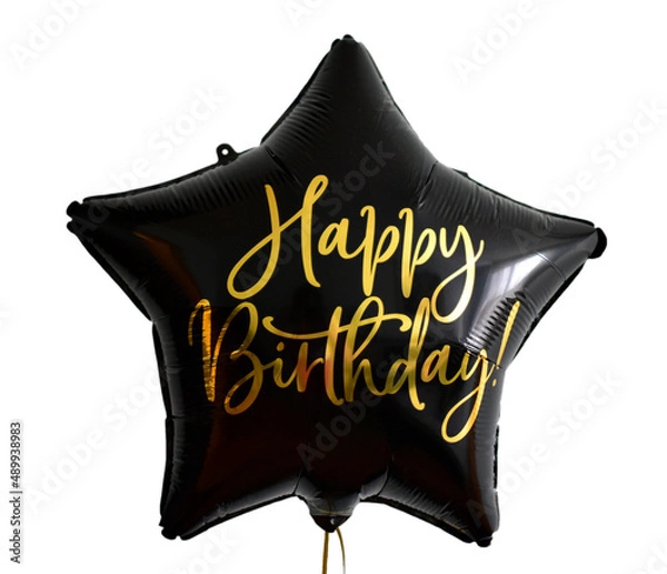 Obraz Black balloon with the inscription "Happy Birthday"