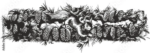 Obraz  Squirrel in a jump