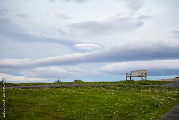 Obraz bench on a hill