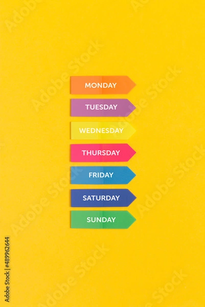 Fototapeta Days of the week sticky notes