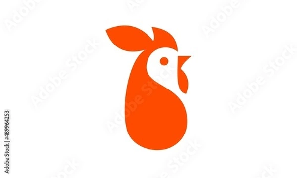 Obraz simple vector head chicken logo