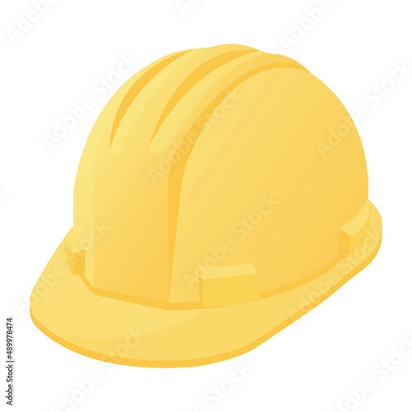 Obraz Construction yellow hard hat cartoon vector illustration isolated object