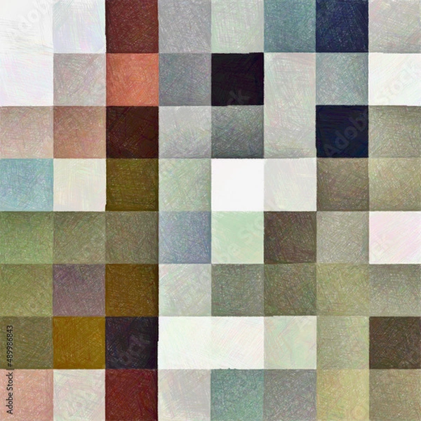 Fototapeta Colored square pattern background. Picture for creative wallpaper or design art work. Backdrop have copy space for text.