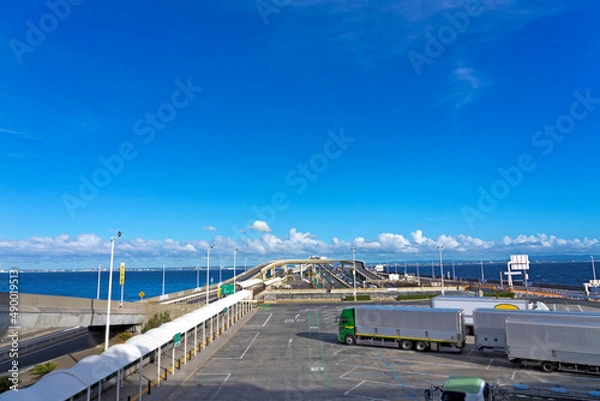 Fototapeta 水平線に向かう道路