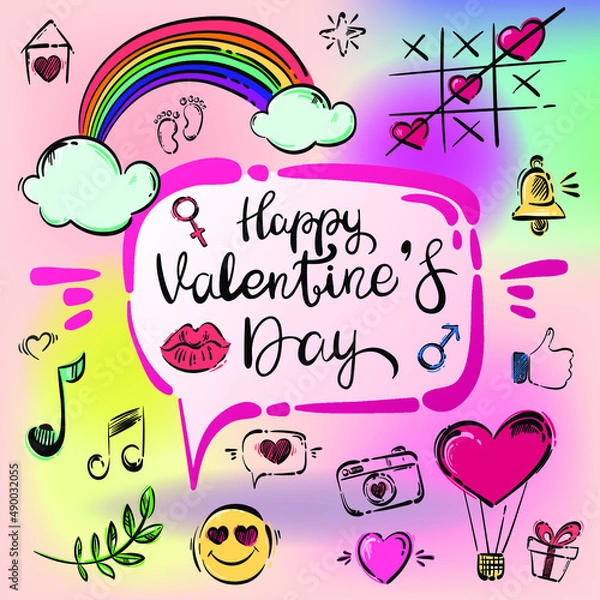 Obraz Vector illustration. Love. Valentine's Day.