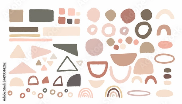 Obraz Set of hand drawn organic textured shapes
