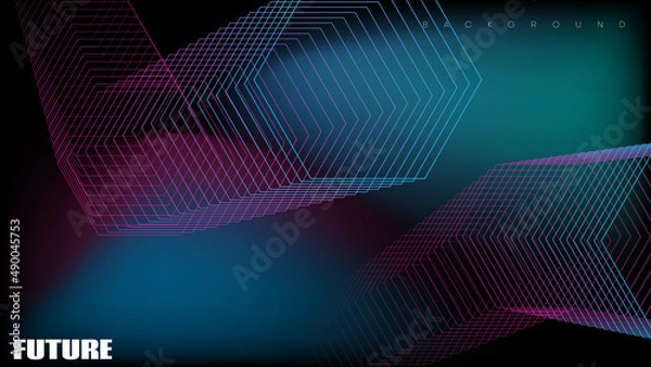 Fototapeta abstract futuristic technology background with gradient hexagonal shapes.vector illustration