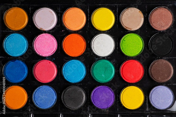 Obraz A set of colored paints in a box
