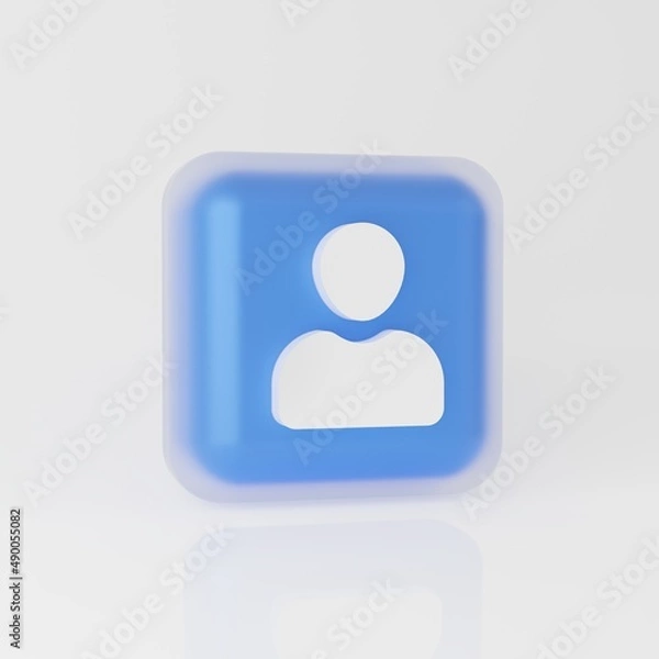 Fototapeta Person icon in glassmorphism style 3d render