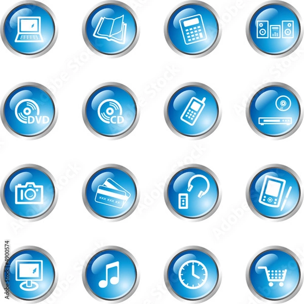 Obraz blue drop home electronics icons