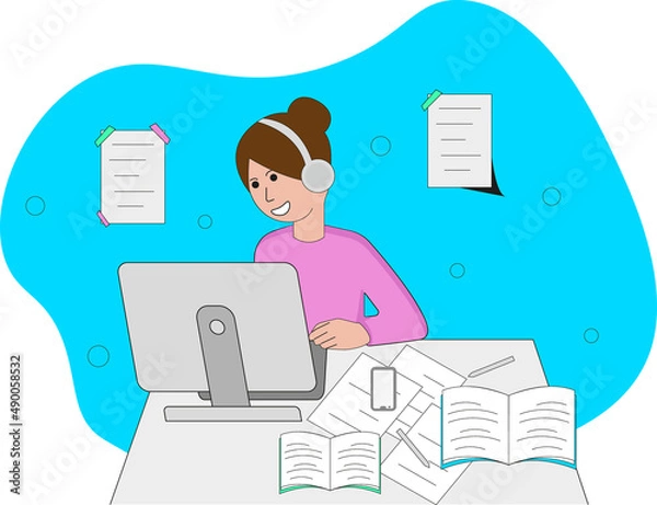 Fototapeta student for lessons