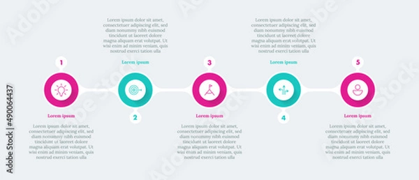 Obraz 5 infographic vector template. timeline infographic vector template.