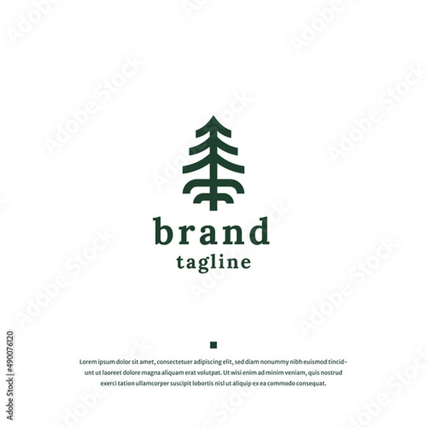 Obraz Pine tree logo icon design template flat vector