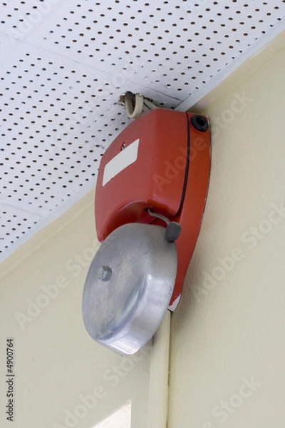 Fototapeta Red wall mounted Fire Alarm Bell