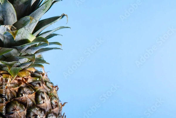 Obraz Pineapple on a blue background. close-up view