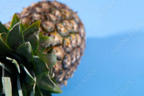 Obraz Pineapple on a blue background. close-up view