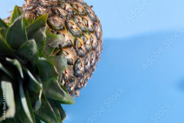 Obraz Pineapple on a blue background. close-up view