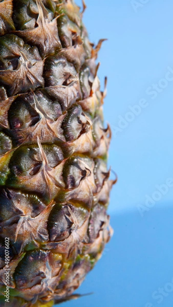 Obraz Pineapple on a blue background. close-up view