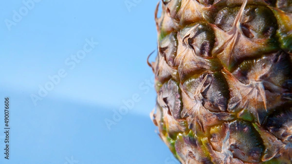 Obraz Pineapple on a blue background. close-up view