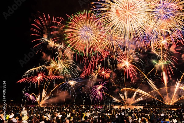 Obraz 敦賀灯ろう流しと花火大会