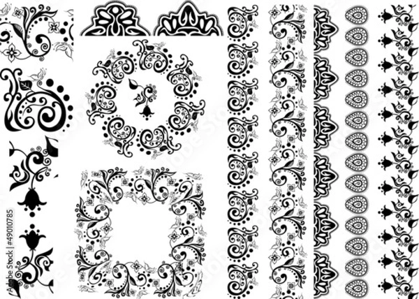 Obraz floral design borders, brushes