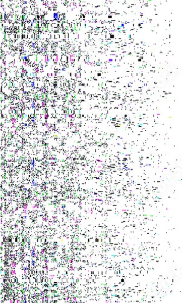 Obraz Glitch frame. Display error background. Glitch screen border. Computer screen digital noise. TV signal fail.