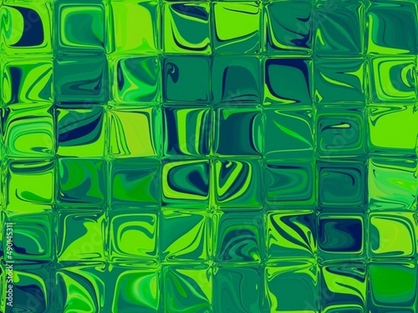 Obraz Olive yellow green old vintage checkered background with blur, gradient and grunge texture. Classic checkered geometric pattern. Checkered texture. Ornament from colored square elements. 