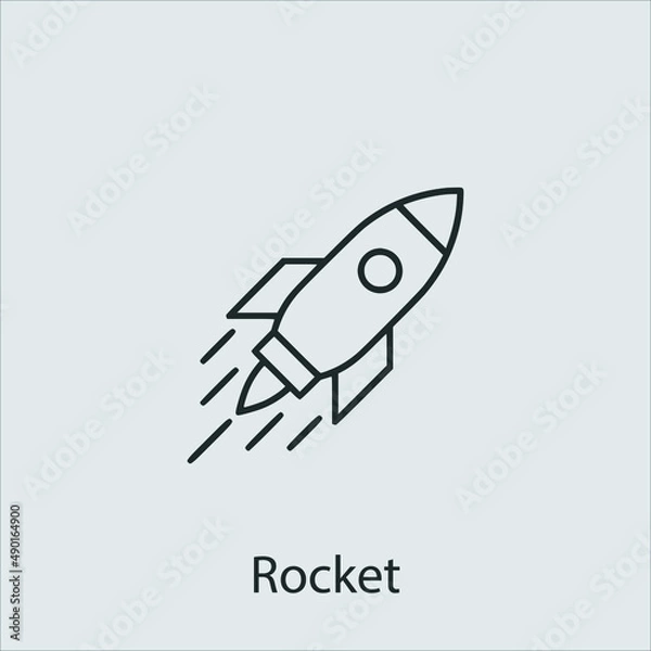 Fototapeta rocket icon vector icon.Editable stroke.linear style sign for use web design and mobile apps,logo.Symbol illustration.Pixel vector graphics - Vector