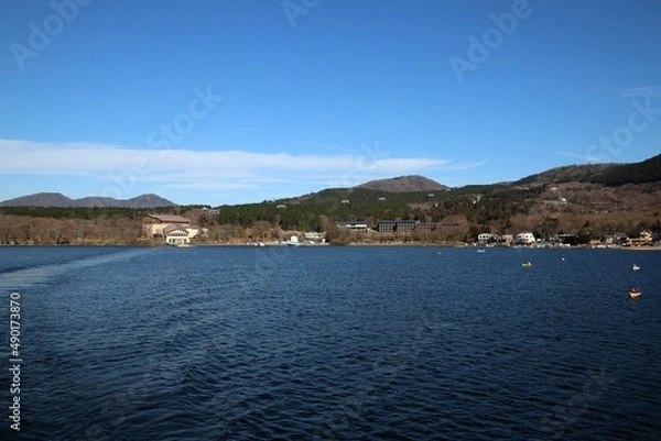 Fototapeta 芦ノ湖の桃源台港風景
