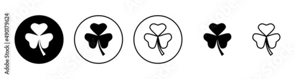 Fototapeta Clover icons set. clover sign and symbol. four leaf clover icon.