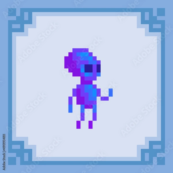 Obraz Alien, extraterrestrial creature. Pixel art character. Vector illustration