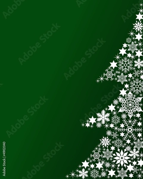 Obraz weihnachtsbaum aus schneeflocken - grün