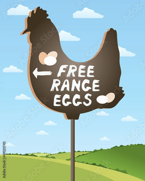 Fototapeta free range egg sign