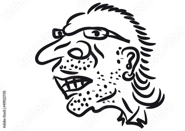 Fototapeta Old rocker man face