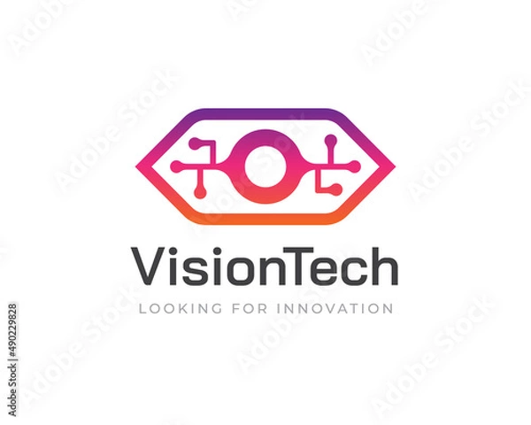 Obraz Digital eye vector logo design